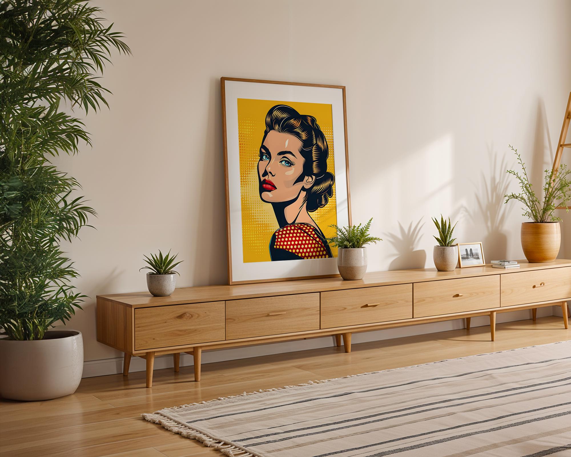 Modern Pop Art | Retro  Woman Portrait Print | Vintage Style Home Decor wall art print, modern home decor, unframed artwork by Nomad & Nest
