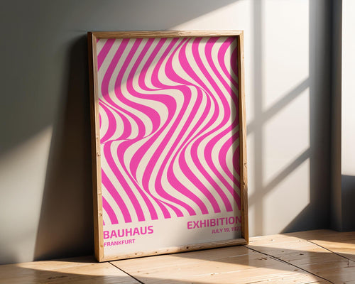 Bauhaus Poster Exhibition Art Print | Pink Geometric Abstract wall art print, modern home decor, unframed artwork by Nomad & Nest