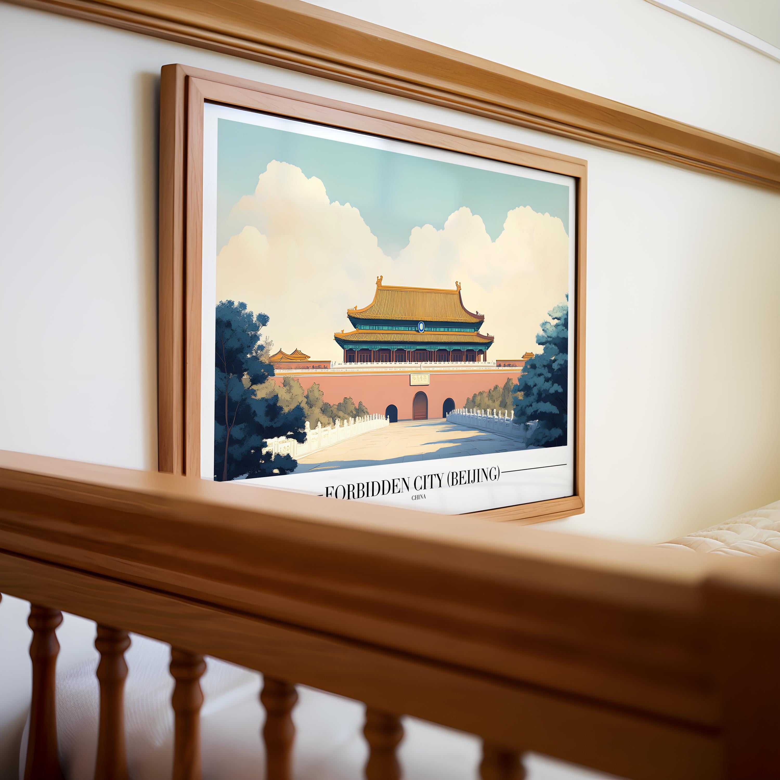 Forbidden City Beijing Poster | Chinese Architecture Travel Print wall art print, modern home decor, unframed artwork by Nomad & Nest