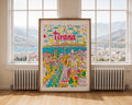 Tirana Albania Travel Poster | Colourful City Illustration Art wall art print, modern home decor, unframed artwork by Nomad & Nest
