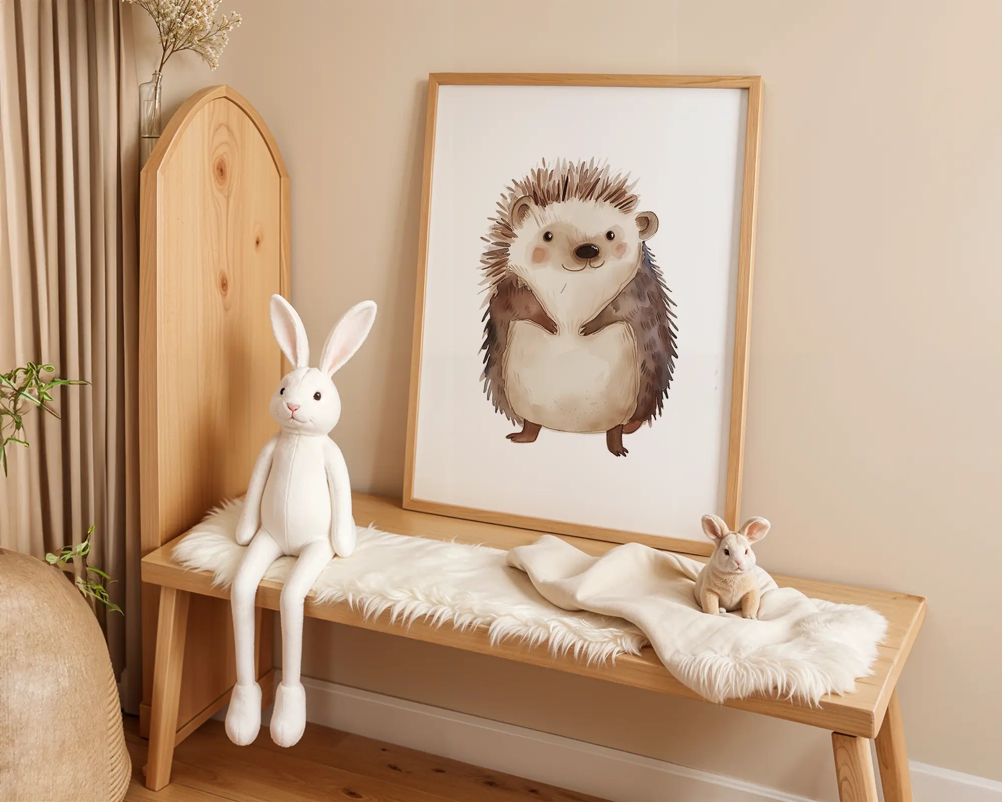 Playroom Ideas | Hedgehog Nursery Wall Art | Woodland Animal Baby Print Nomad&Nest