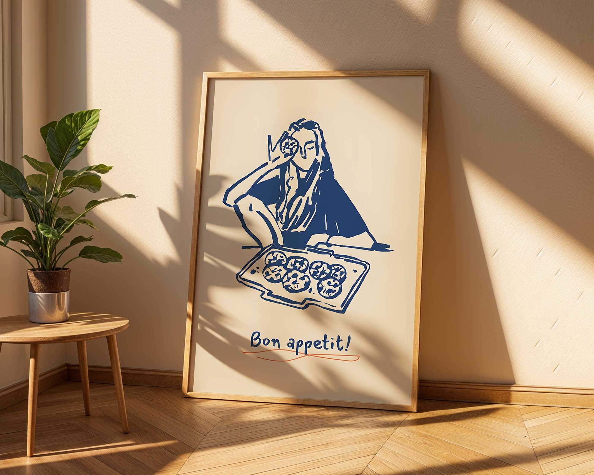 Bon Appetit Print | French Kitchen Minimalist Art wall art print, modern home decor, unframed artwork by Nomad & Nest