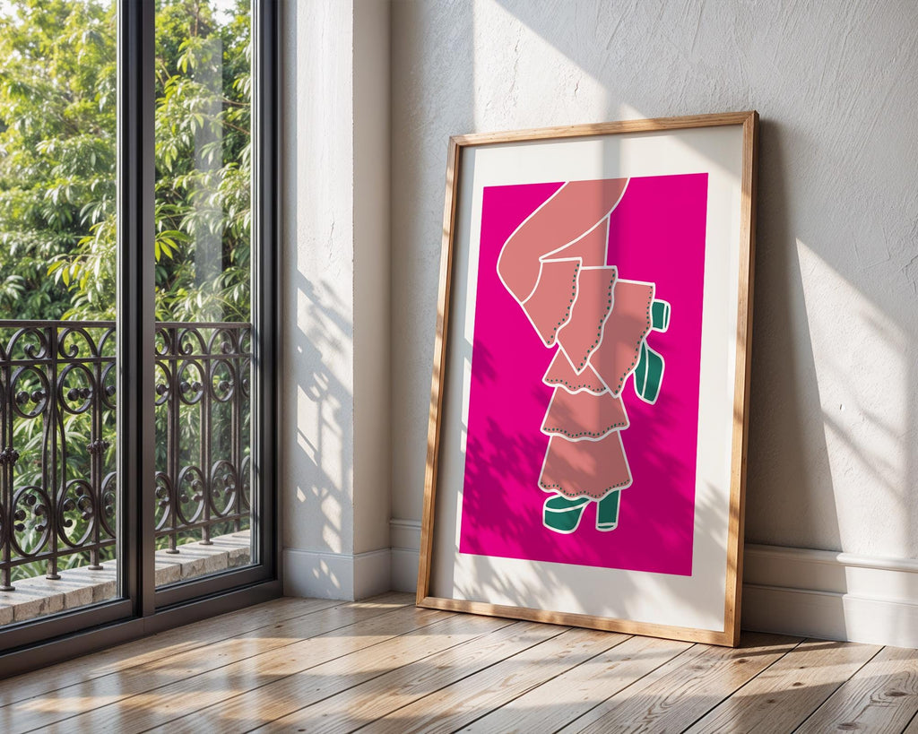 Pink Platform Heels Art Print | 70s Fashion Poster wall art print, modern home decor, unframed artwork by Nomad & Nest