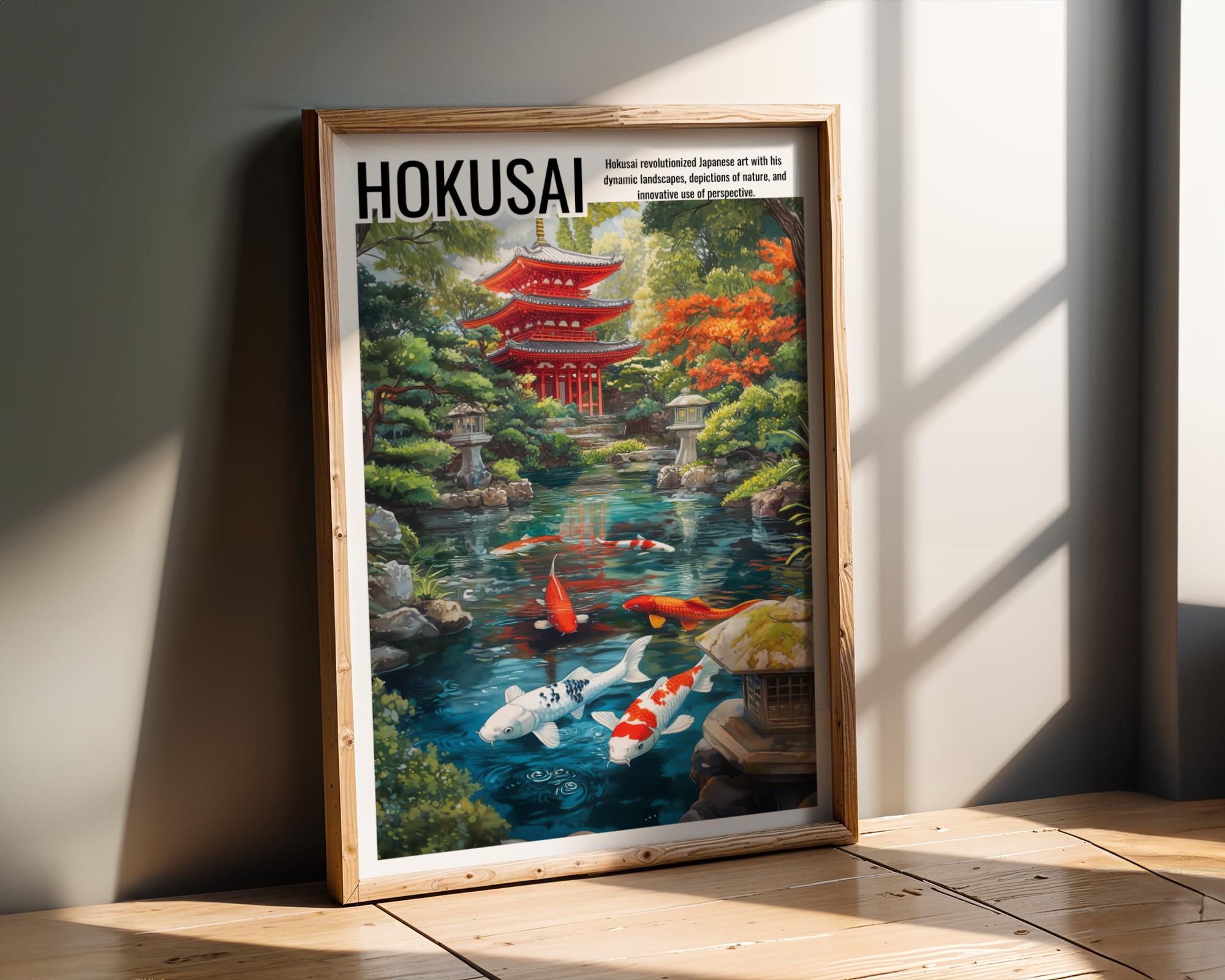 Japanese Poster | Koi Fish Pond Art Print –  Zen Garden Landscape wall art print, modern home decor, unframed artwork by Nomad & Nest