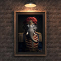 Regal Elephant Art Print | 18th Century Military Portrait wall art print, modern home decor, unframed artwork by Nomad & Nest