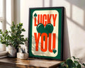 Lucky You Retro Card Art Print | Bold Typography Wall Decor wall art print, modern home decor, unframed artwork by Nomad & Nest