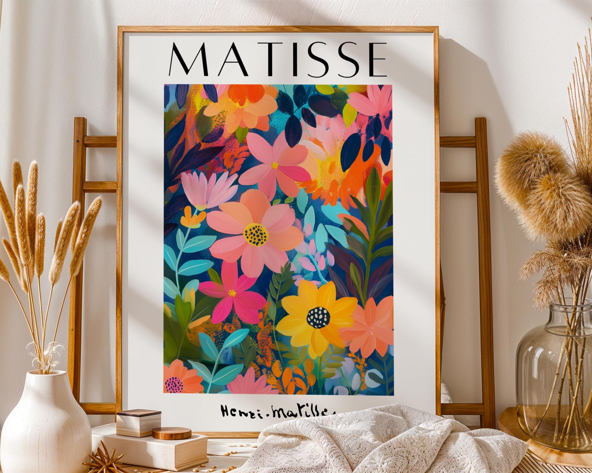 Henri Matisse Print | Inspired Floral Art  | Vibrant Botanical Wall Decor wall art print, modern home decor, unframed artwork by Nomad & Nest