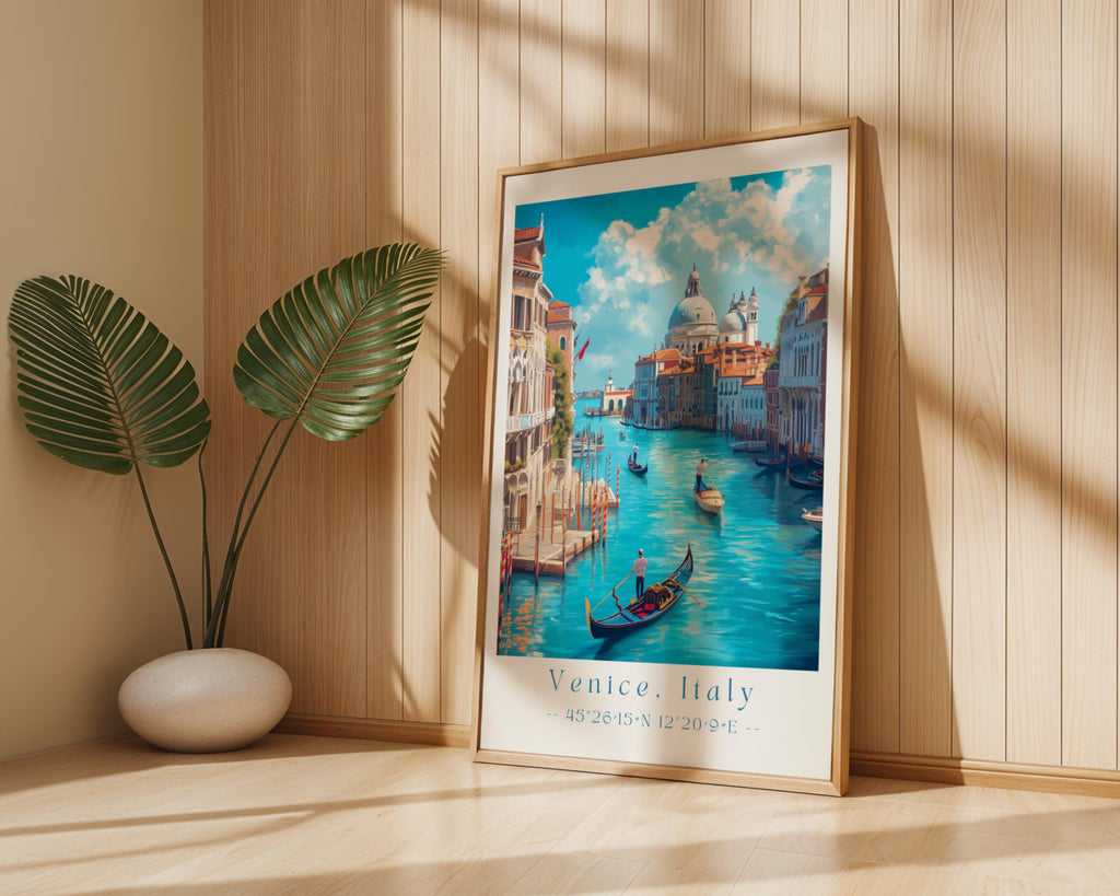 Venice Italy Print | Grand Canal Gondola, Italian Travel Poster wall art print, modern home decor, unframed artwork by Nomad & Nest