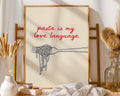 Pasta Is My Love Language Print | Italian Food Line Art Poster wall art print, modern home decor, unframed artwork by Nomad & Nest