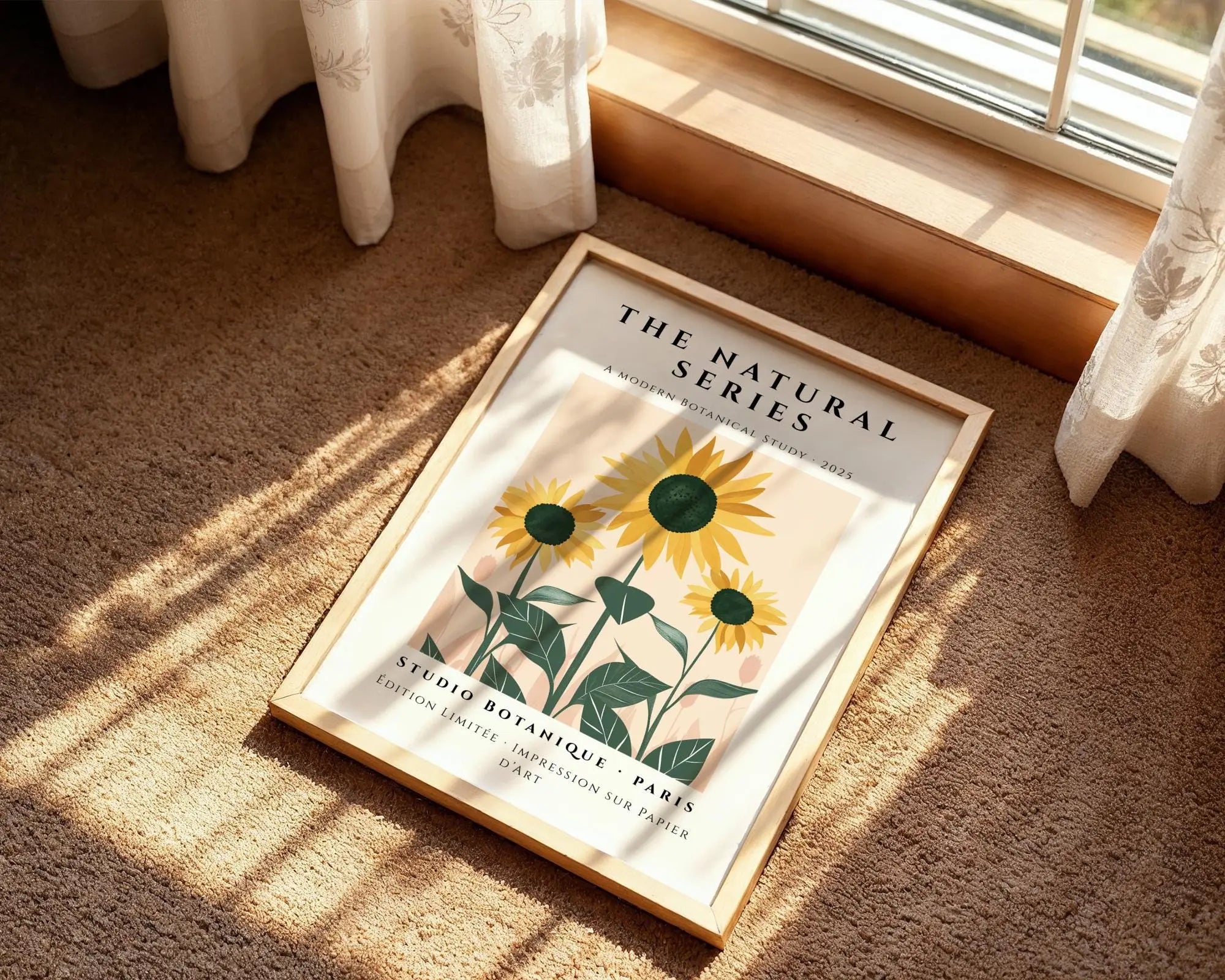Sunflower Botanical Art Print • Modern Kitchen Decor wall art print, modern home decor, unframed artwork by Nomad & Nest