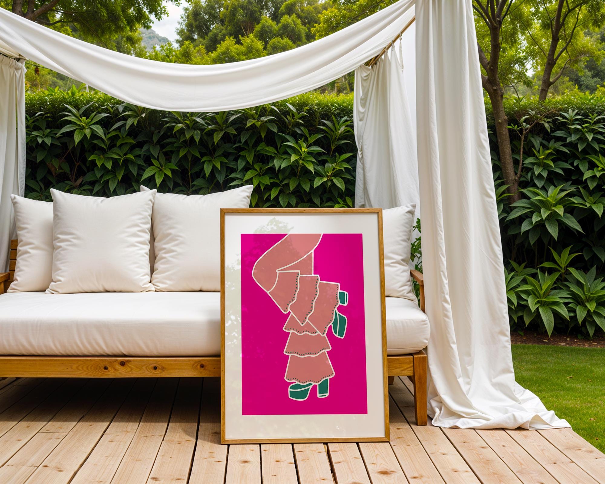Pink Platform Heels Art Print | 70s Fashion Poster wall art print, modern home decor, unframed artwork by Nomad & Nest