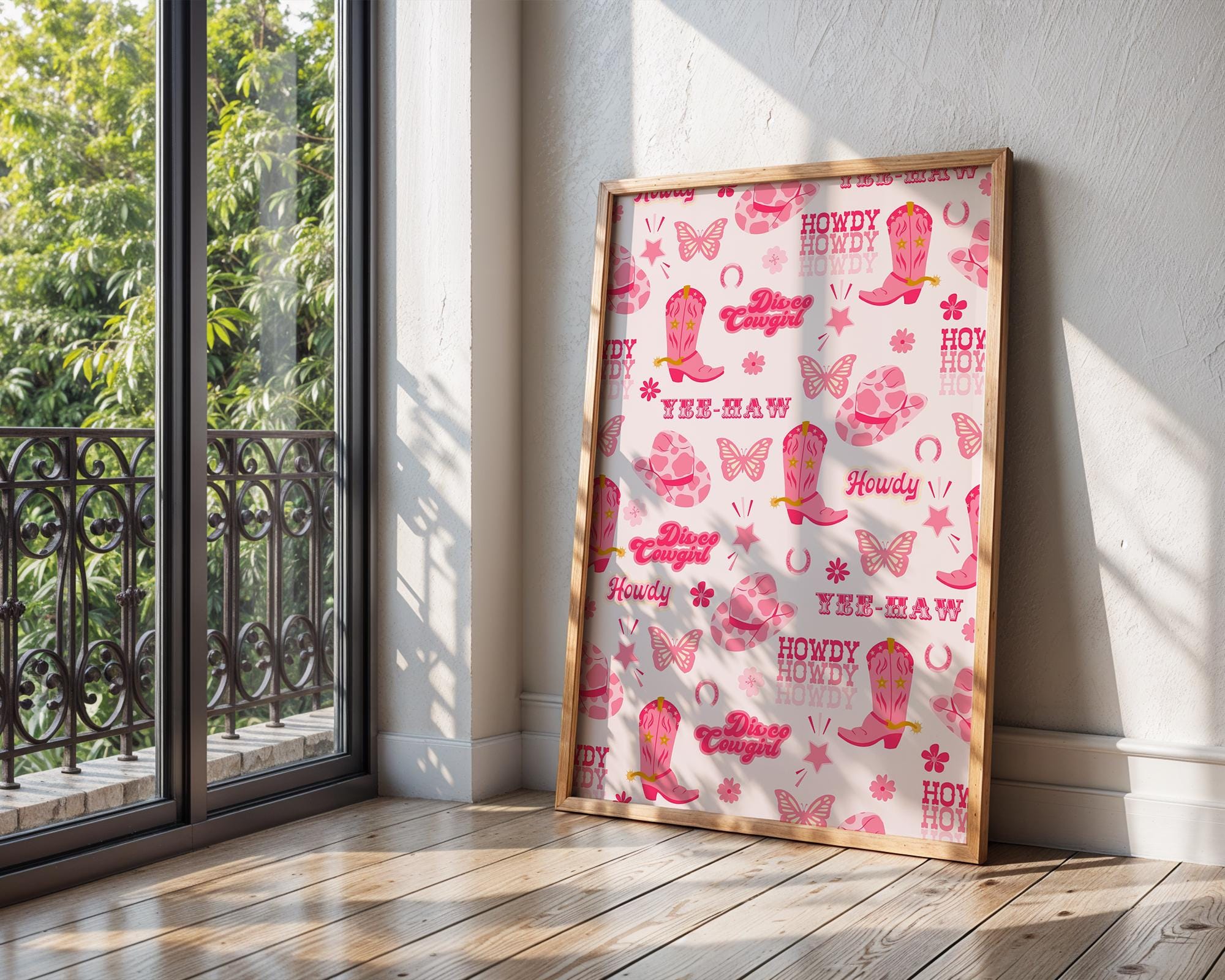 Pink Disco Cowgirl Print | Western Wall Art Poster wall art print, modern home decor, unframed artwork by Nomad & Nest