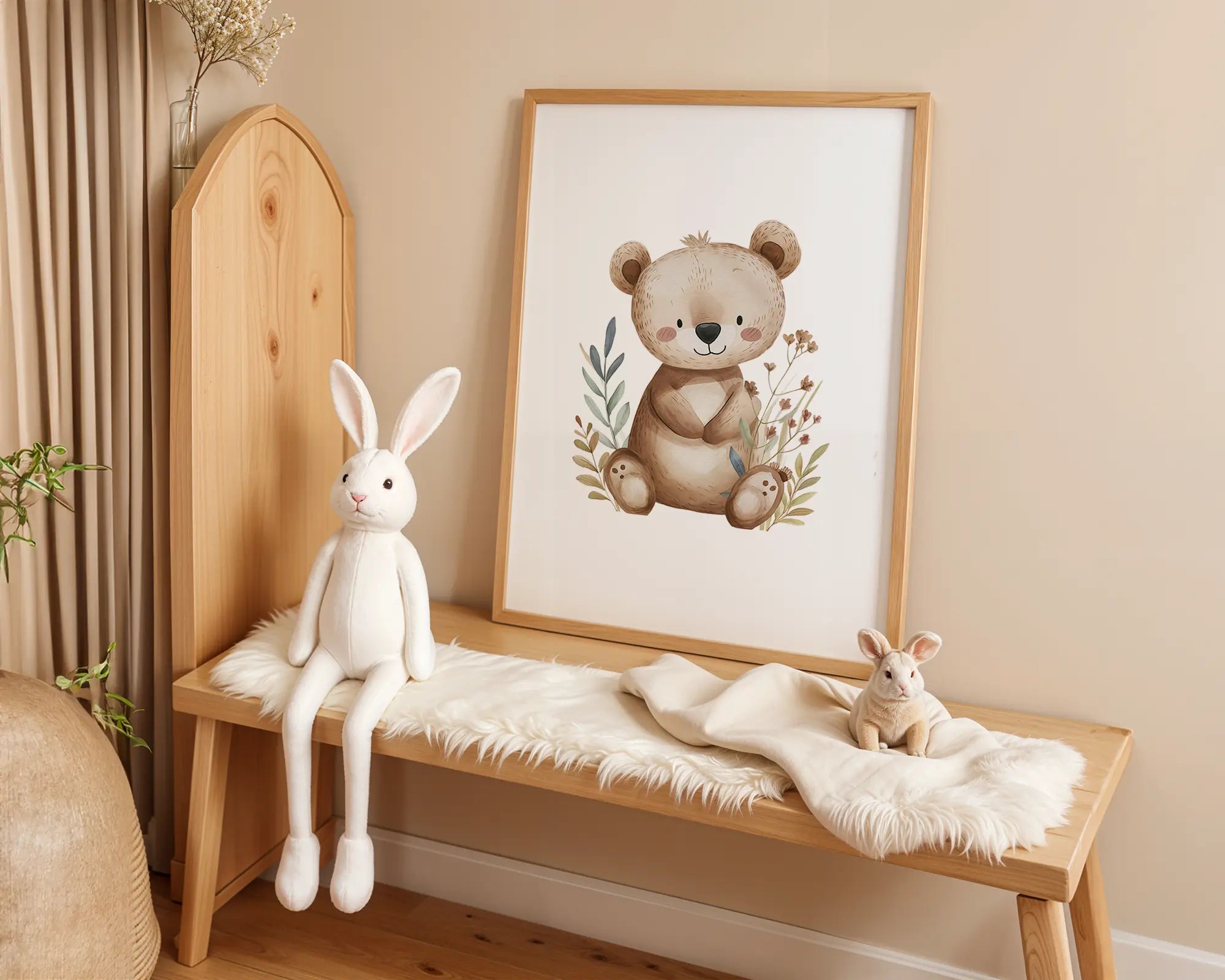 Playroom Ideas | Teddy Bear Nursery Wall Art | Woodland Animal Baby Decor Nomad&Nest