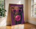 Colourful Prints | Elephant Bubblegum Art Print | Funky Pink Glasses, Pop Art wall art print, modern home decor, unframed artwork by Nomad & Nest