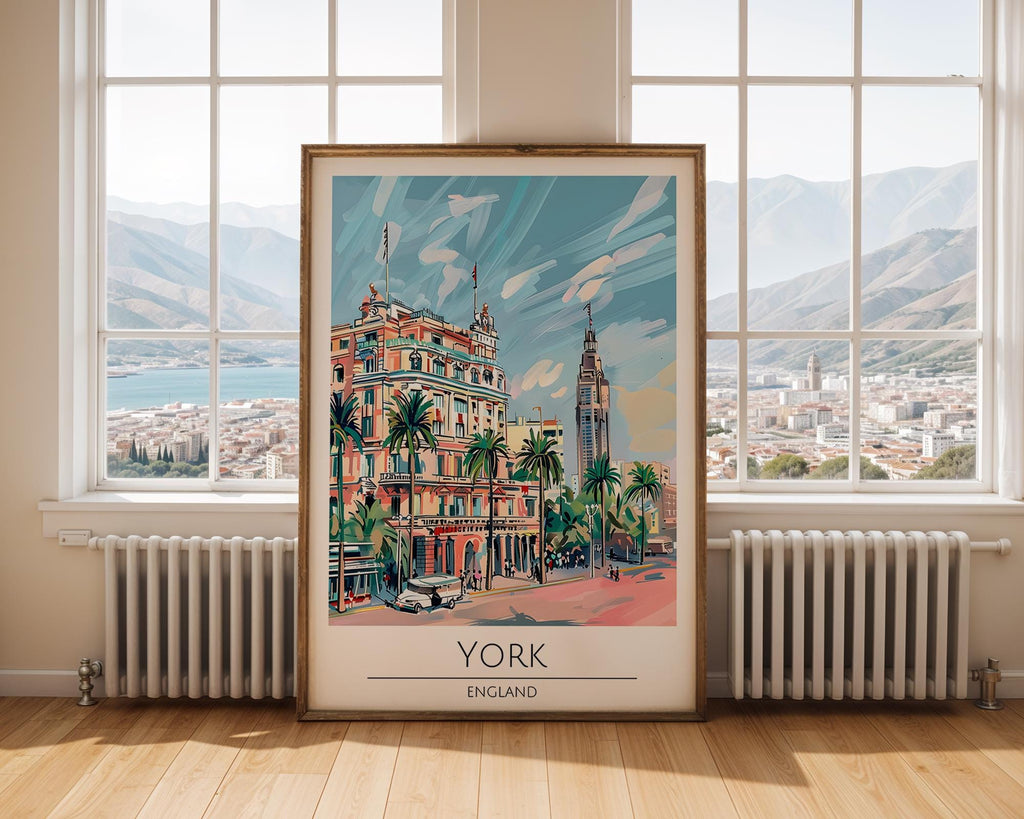 York England Travel Poster | Vintage-Style Cityscape Art Print wall art print, modern home decor, unframed artwork by Nomad & Nest