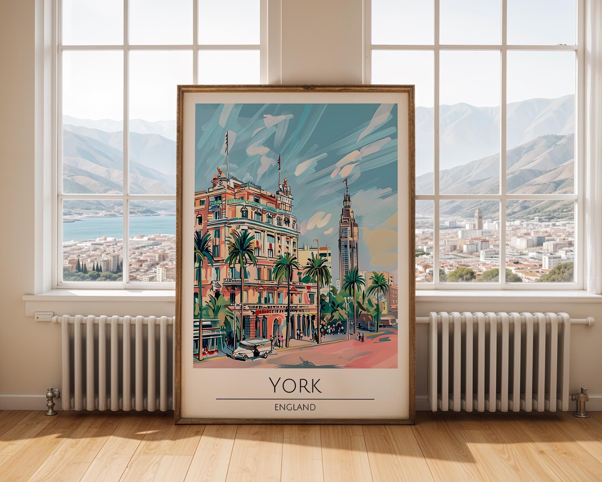 York England Travel Poster | Vintage-Style Cityscape Art Print wall art print, modern home decor, unframed artwork by Nomad & Nest
