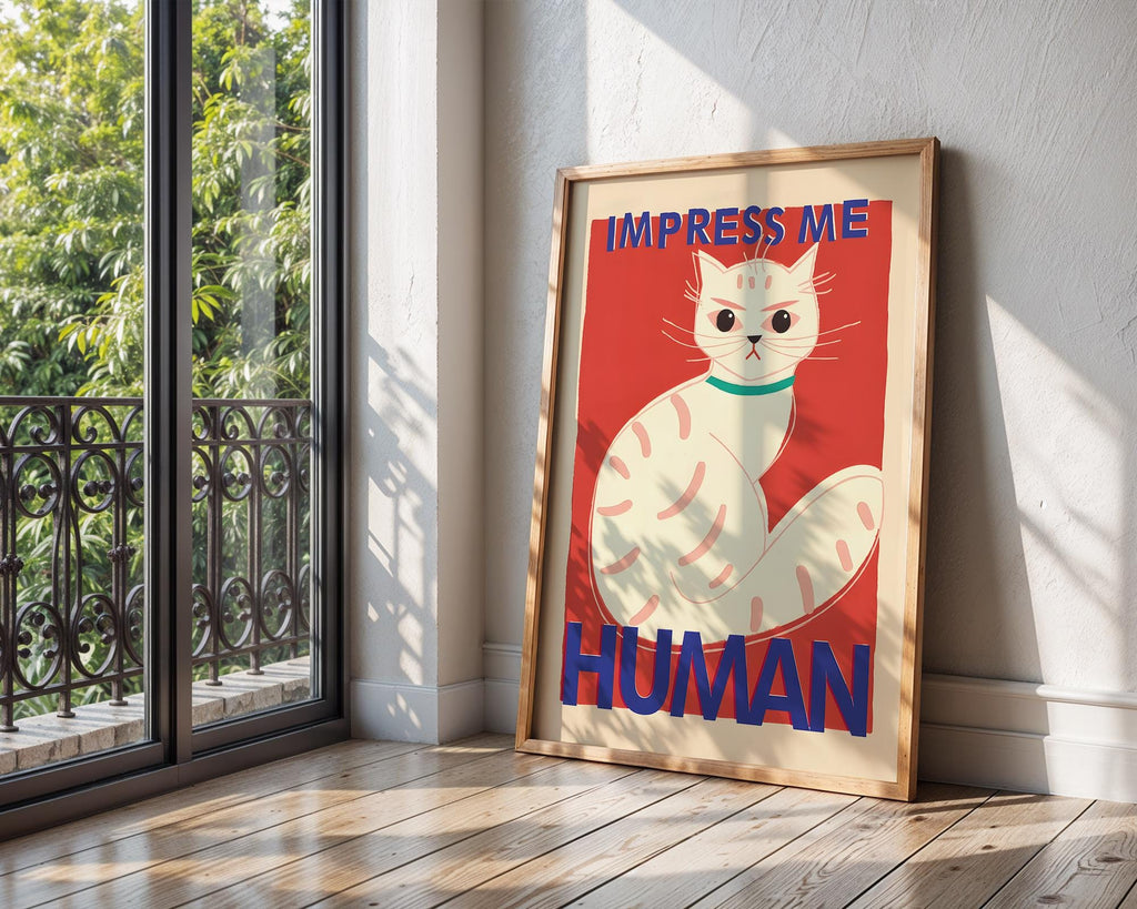 Funny Cat Quote Art Print | Retro Feline Illustration wall art print, modern home decor, unframed artwork by Nomad & Nest