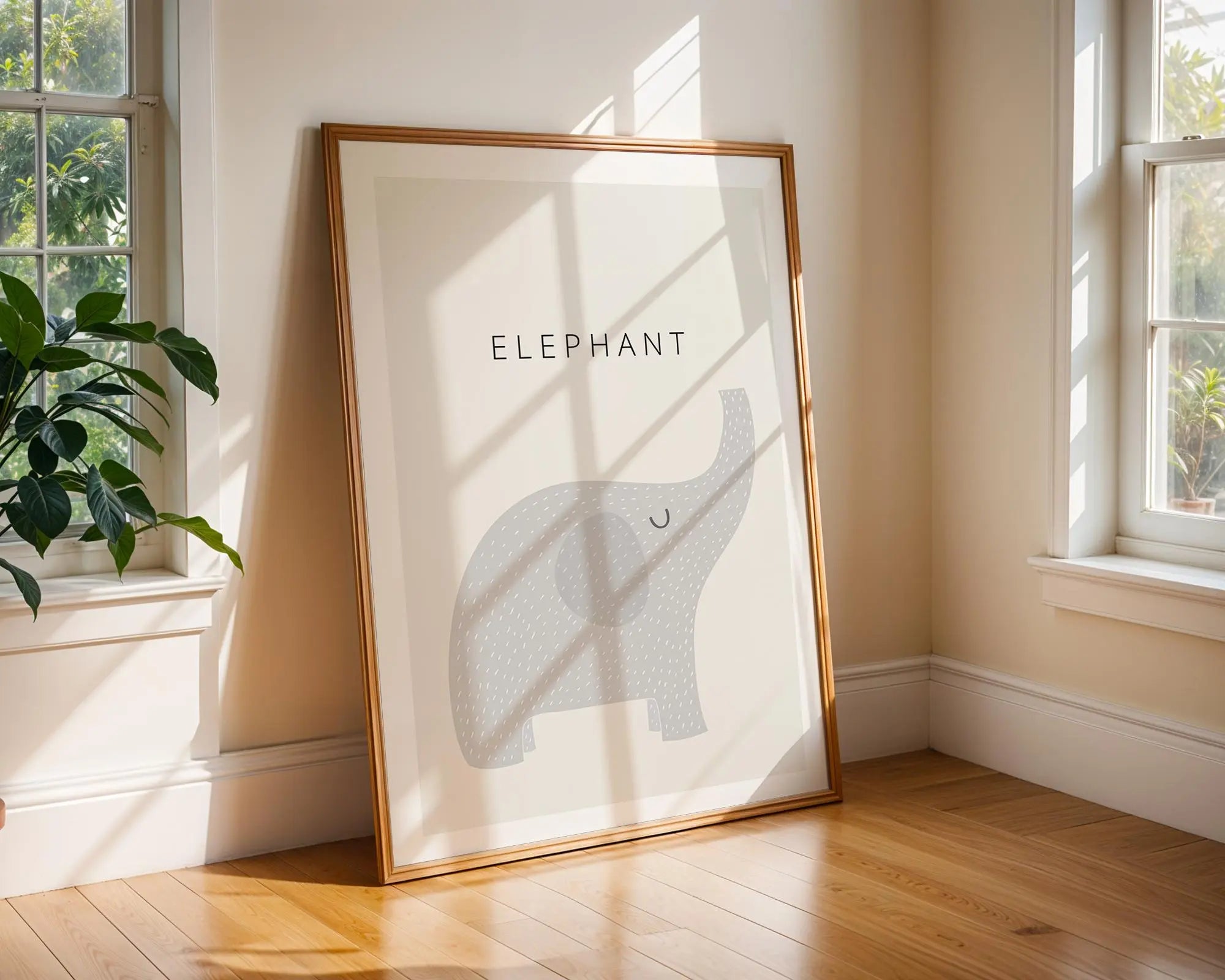 Minimalist Elephant Nursery Print | Scandinavian Kids Wall Art wall art print, modern home decor, unframed artwork by Nomad & Nest