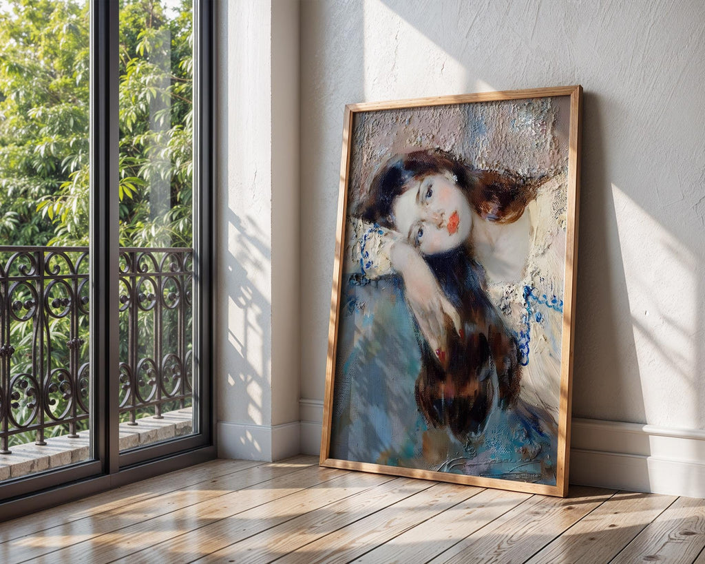 Dreamy Woman Portrait Art Print | Impressionist Textured Poster wall art print, modern home decor, unframed artwork by Nomad & Nest