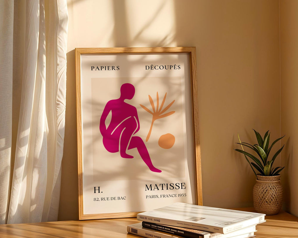 Henri Matisse Print | Seated Figure Art  | Magenta Modern Minimalist Poster wall art print, modern home decor, unframed artwork by Nomad & Nest
