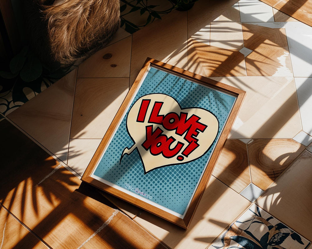 Modern Pop Art | I Love You  Print | Retro Comic Book Poster wall art print, modern home decor, unframed artwork by Nomad & Nest