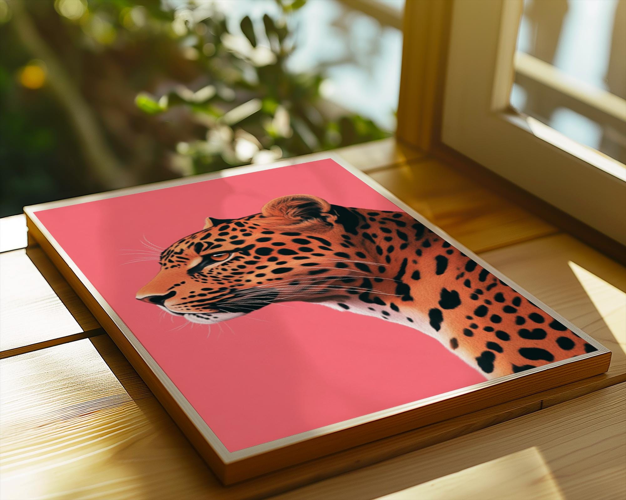 Pink Leopard Portrait Print | Modern Jungle Wall Art wall art print, modern home decor, unframed artwork by Nomad & Nest