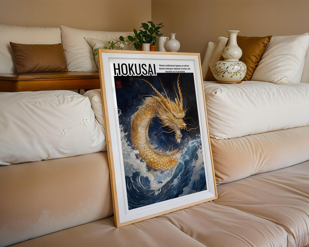 Japanese Poster | Hokusai  Dragon Art Print – Zen Oriental Wall Decor wall art print, modern home decor, unframed artwork by Nomad & Nest