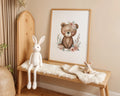 Playroom Ideas | Floral Bear Nursery Wall Art | Animal Baby Girl Print Nomad&Nest