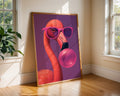 Colourful Prints | Funky Flamingo Art Print | Bubblegum, Pink Glasses, Bold Decor wall art print, modern home decor, unframed artwork by Nomad & Nest