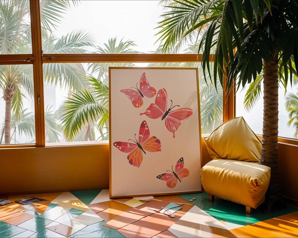 Colorful Butterfly Wall Art Print | Whimsical Insect Illustration wall art print, modern home decor, unframed artwork by Nomad & Nest