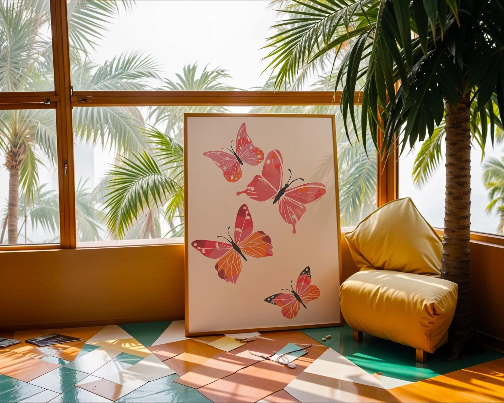 Colorful Butterfly Wall Art Print | Whimsical Insect Illustration wall art print, modern home decor, unframed artwork by Nomad & Nest