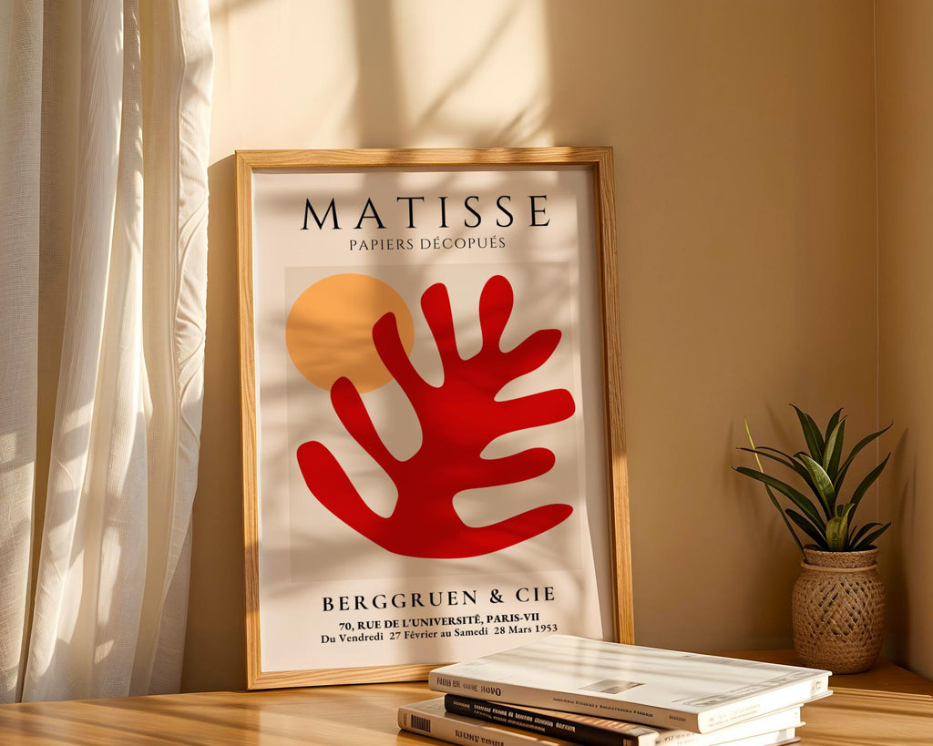 Henri Matisse Print | Red Leaf   | Abstract Cut-Out Art Poster wall art print, modern home decor, unframed artwork by Nomad & Nest