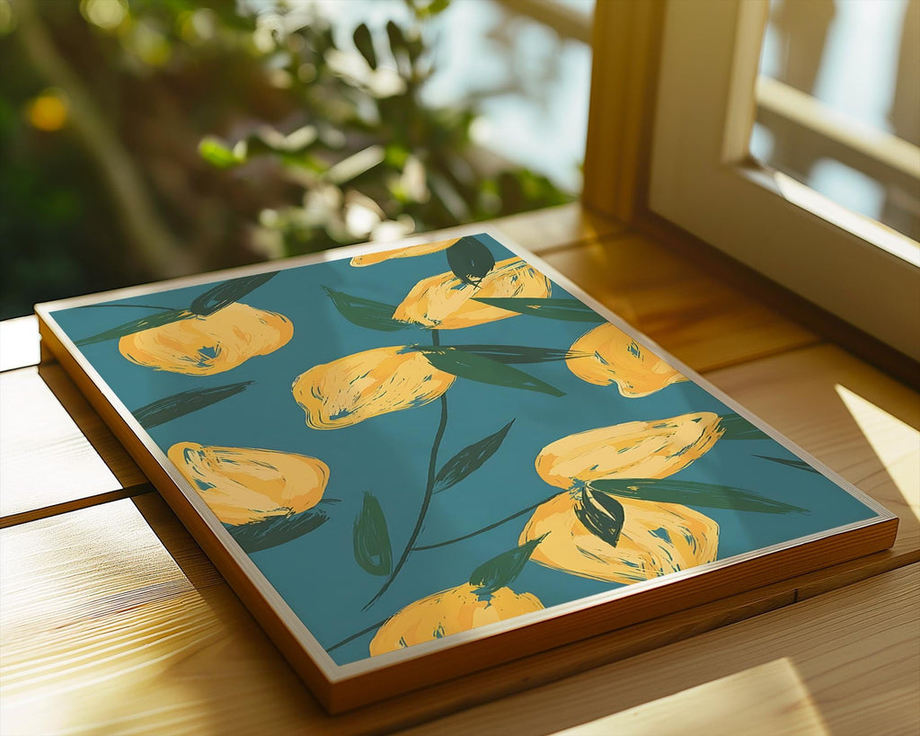 Lemon Botanical Art Print | Modern Kitchen Wall Decor wall art print, modern home decor, unframed artwork by Nomad & Nest