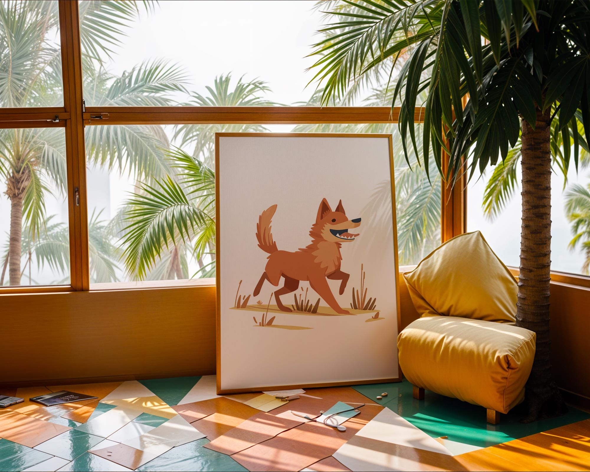 Cozy Autumn Fox Art Print | Seasonal Wildlife Poster wall art print, modern home decor, unframed artwork by Nomad & Nest