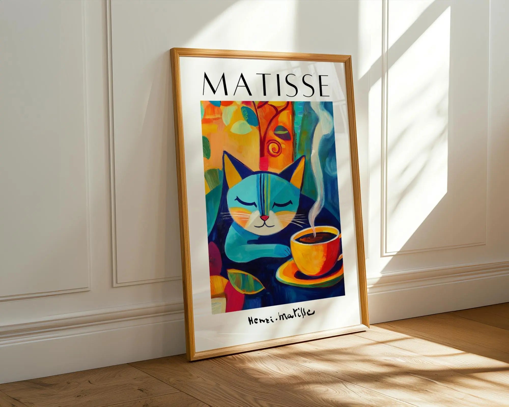 Henri Matisse Print | Inspired Cat Art  | Colorful Coffee Poster wall art print, modern home decor, unframed artwork by Nomad & Nest