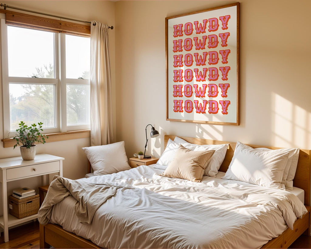 Retro "Howdy" Art Print | Western Graphic Home Decor wall art print, modern home decor, unframed artwork by Nomad & Nest