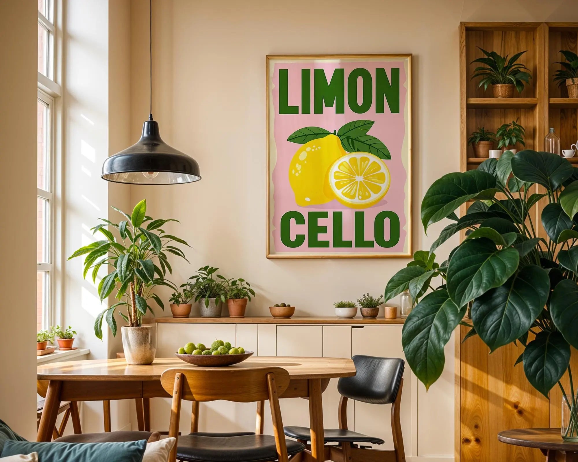 Positive Emotion | Limoncello Wall Art | Italian Lemon Illustration | Retro Kitchen Poster | Mediterranean Summer Decor wall art print, modern home decor, unframed artwork by Nomad & Nest