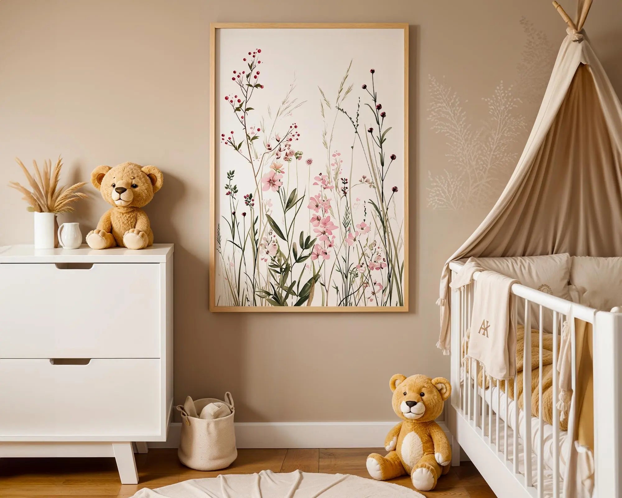 Playroom Ideas | Meadow Wildflowers Nursery Print | Boho Botanical Wall Art wall art print, modern home decor, unframed artwork by Nomad & Nest