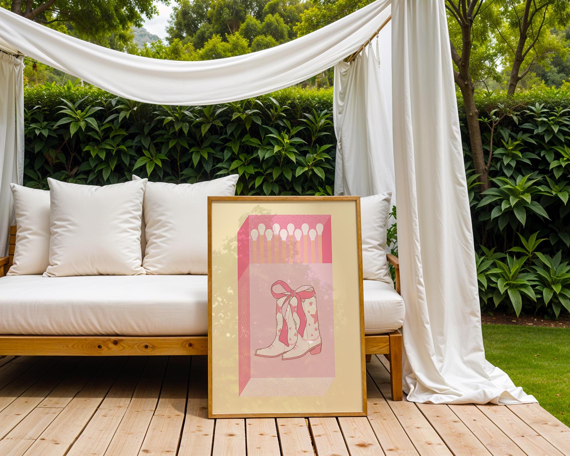 Pink Cowboy Boots Art Print | Whimsical Western Nursery Decor wall art print, modern home decor, unframed artwork by Nomad & Nest