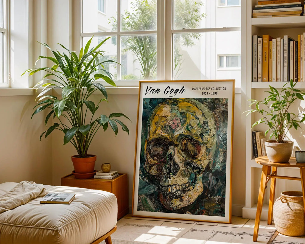 Van Gogh Print | Skull  | Dark Gothic Expressionist Art wall art print, modern home decor, unframed artwork by Nomad & Nest