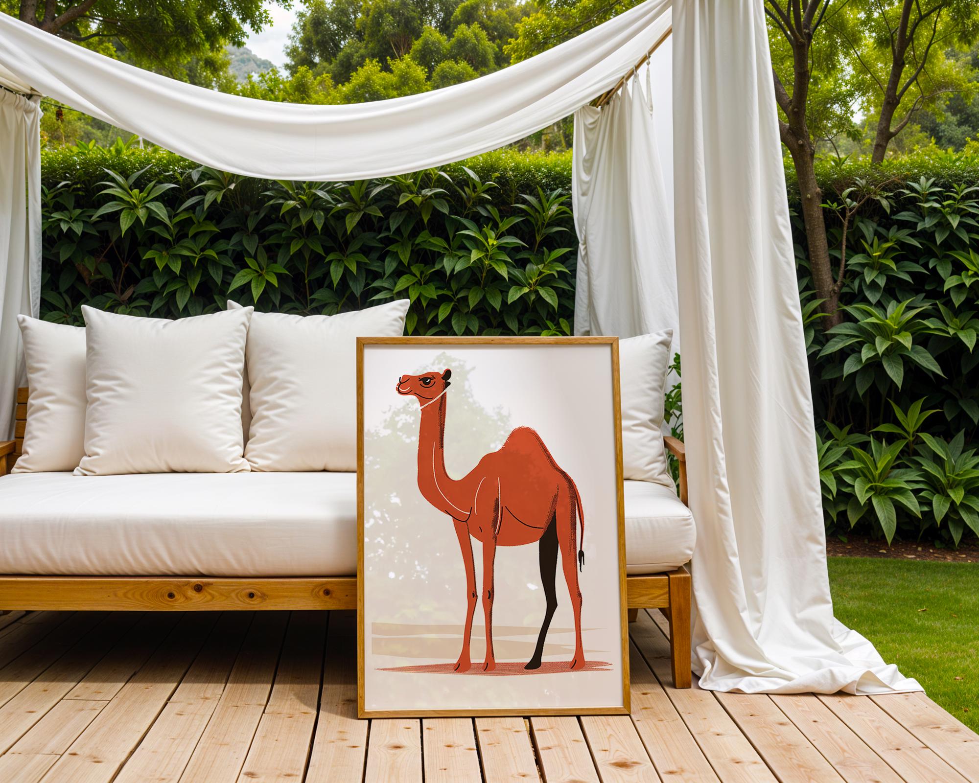 Desert Camel Art Print | Exotic Animal Wall Decor wall art print, modern home decor, unframed artwork by Nomad & Nest