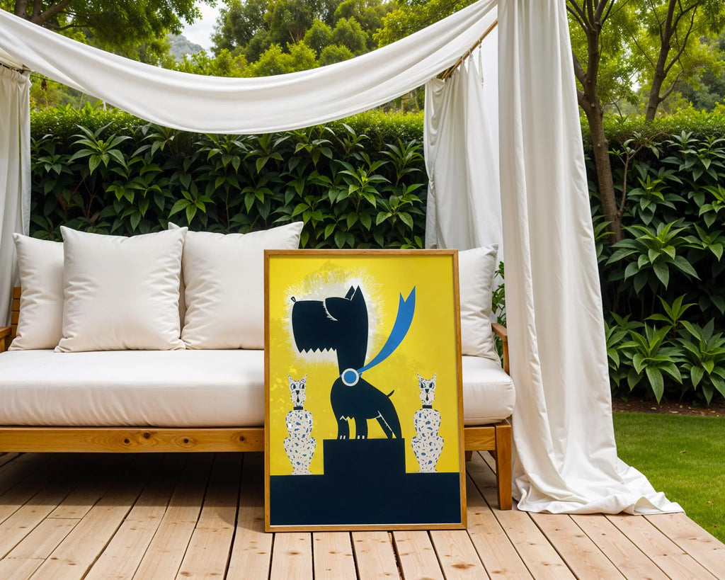 Retro Dog Wall Art Print | Scandinavian Nursery Illustration wall art print, modern home decor, unframed artwork by Nomad & Nest