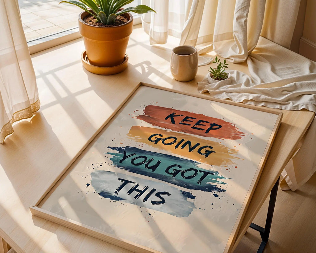 Keep Going Wall Art | Brush Stroke Quote, Modern Print wall art print, modern home decor, unframed artwork by Nomad & Nest