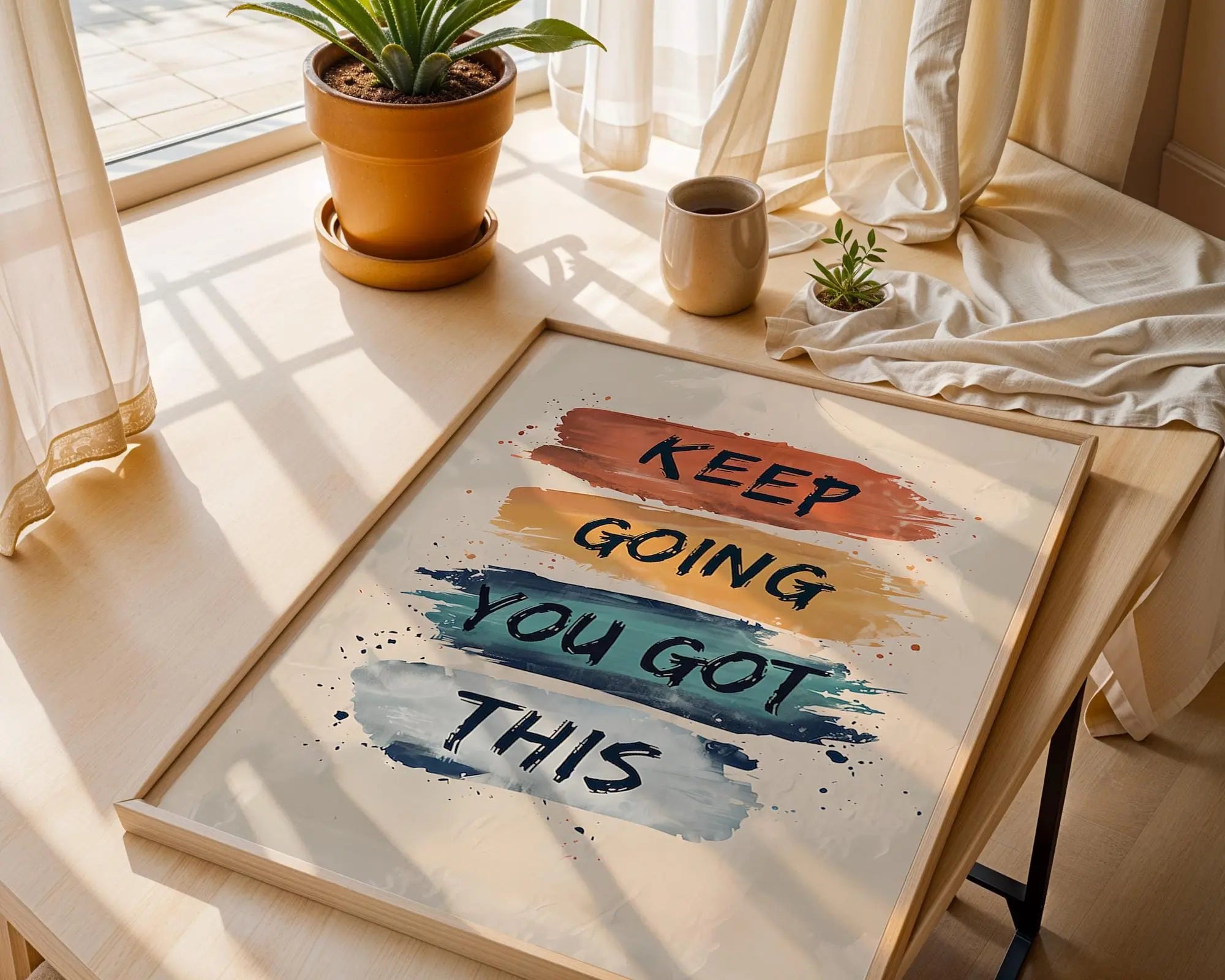 Keep Going Wall Art | Brush Stroke Quote, Modern Print wall art print, modern home decor, unframed artwork by Nomad & Nest