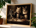 Tuxedo Cats Print – Whimsical Animal Wall Art, Vintage Style wall art print, modern home decor, unframed artwork by Nomad & Nest