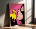 Modern Pop Art | Woman with Rubber Duck Print | Retro Comic Style wall art print, modern home decor, unframed artwork by Nomad & Nest