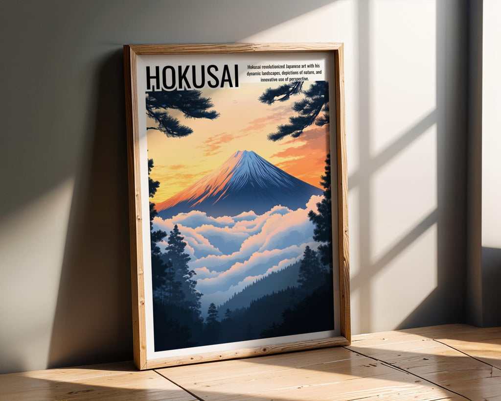 Japanese Poster | Mount Fuji Sunset Print – Hokusai  Landscape Art wall art print, modern home decor, unframed artwork by Nomad & Nest