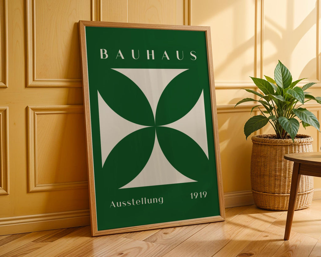 Bauhaus Poster Geometric Art Print | Mid-Century Modern, Green wall art print, modern home decor, unframed artwork by Nomad & Nest