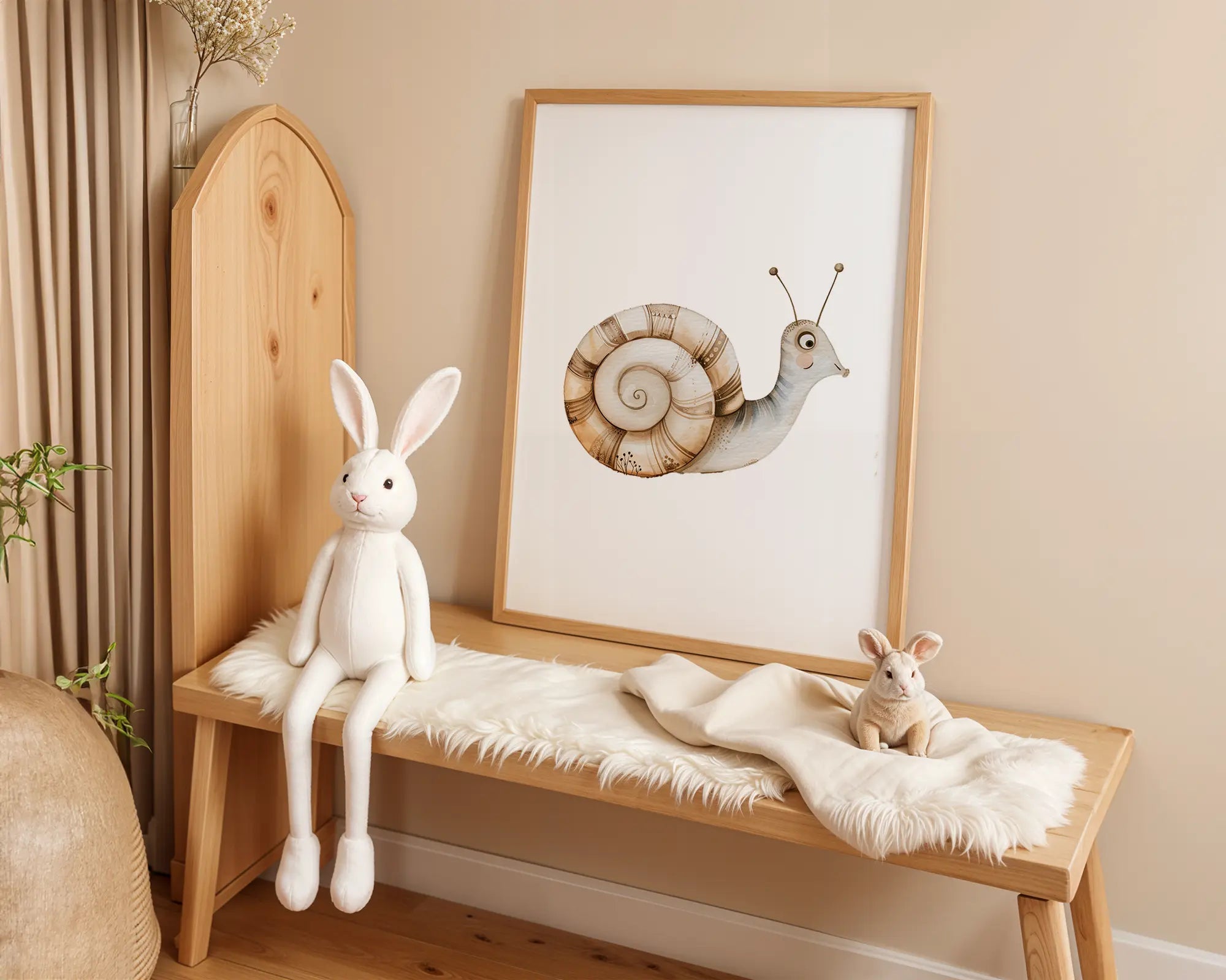 Playroom Ideas | Snail Nursery Wall Art | Garden Insect Baby Illustration Nomad&Nest