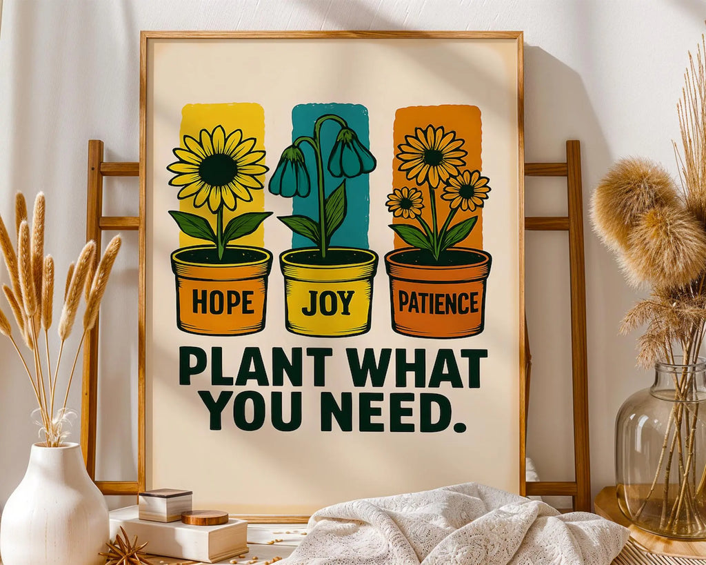 Positive Emotion | Hope Joy Patience Botanical Print – Inspirational Wall Art wall art print, modern home decor, unframed artwork by Nomad & Nest